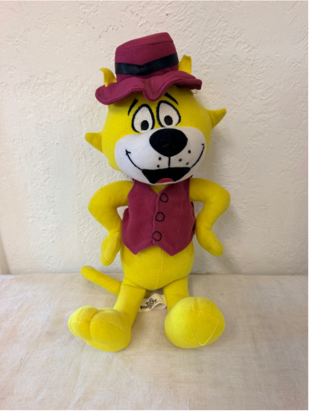 Hanna Barbera Top Cat Plush 18” Toy Factory Yellow Pink Hat Vest Stuffed Toy